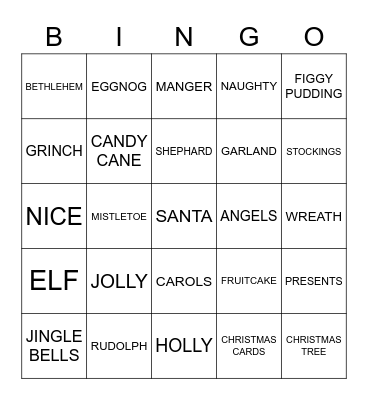 CHRISTMAS BINGO Card