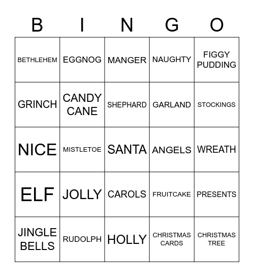 CHRISTMAS BINGO Card