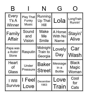 Singo Bingo card 5 Bingo Card