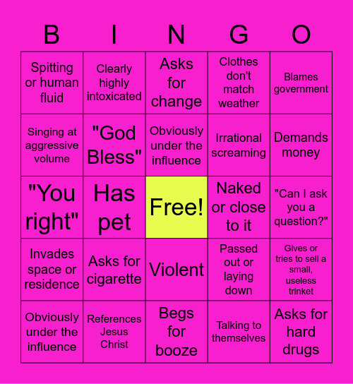 NPC Bingo Card
