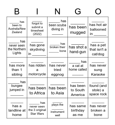 1604 Bingo Card