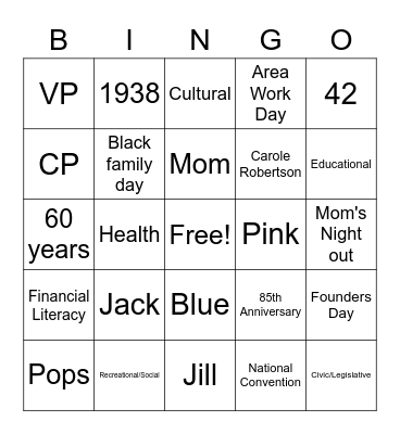 Mom Bingo Card