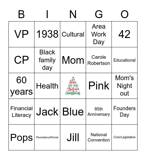 Mom's Night Out Bingo Card