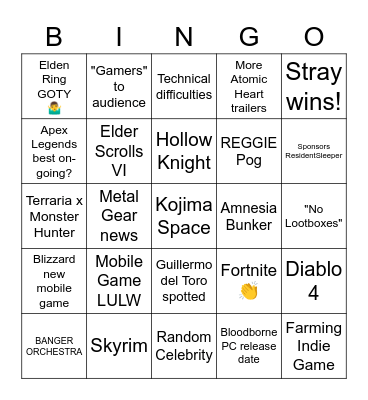 Game Awards Bingo 2022 (Insanity Edition) Bingo Card