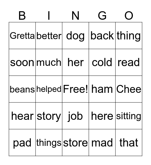 Lesson  23  (blue book) Bingo Card