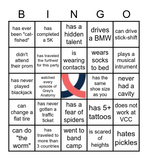 2022 VCC HOLIDAY PARTY Bingo Card