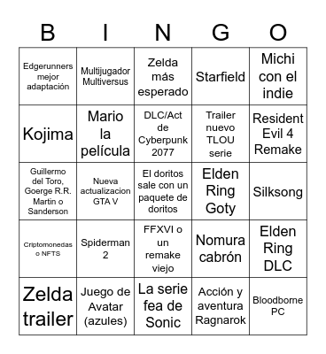 Los doritos awards 2022 Bingo Card