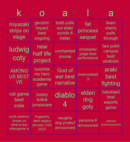 頭は弱いけど Bingo Card