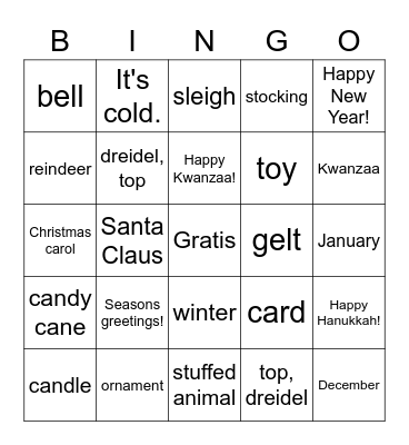 !Felices Fiestas! Bingo Card