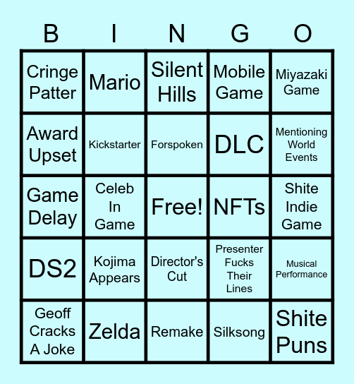 Sclarkeo's VGA Bingo Extravaganza Bingo Card
