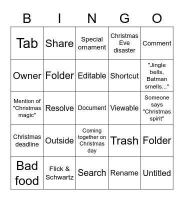 Google Docs Bingo Card