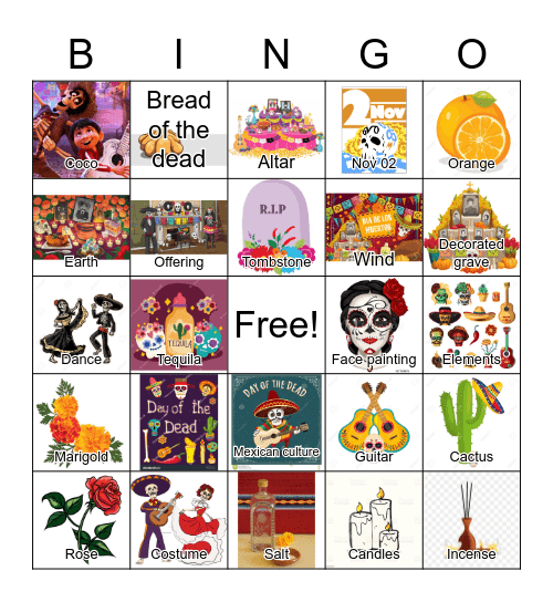 Day of the Dead Bingo Card