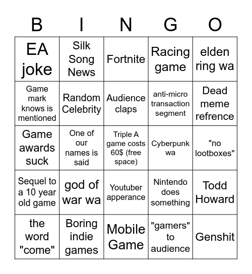 BWAIJDL7878 Bingo Card