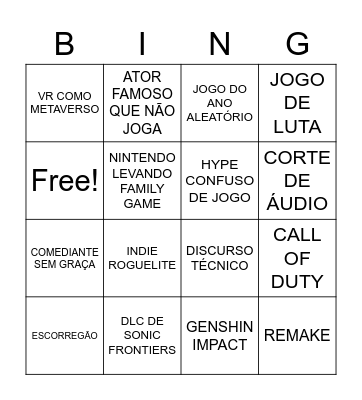 GAME AWARDS HELIKE Bingo Card