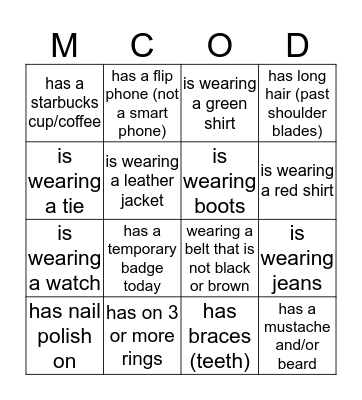 Icebreaker! Bingo Card