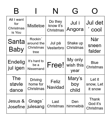 Electronics & Garden julebingo Card