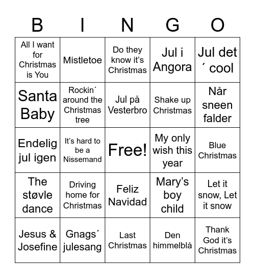 Electronics & Garden julebingo Card