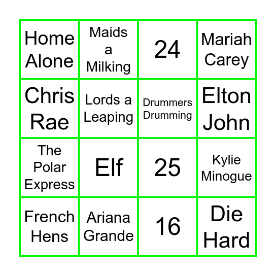 boxxe bingo game 2 Bingo Card