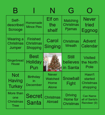 DQE Festive Bingo Card