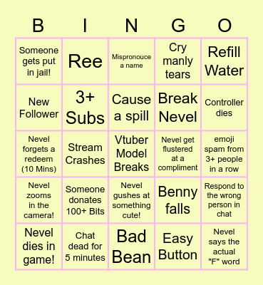 NEVELATION7 BINGO Card