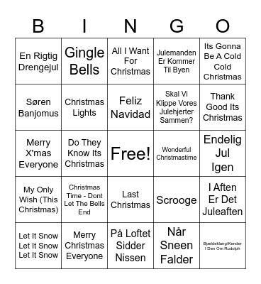 Julebingo Card