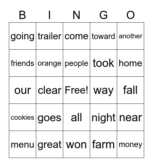 Red Word Bingo 2 Bingo Card