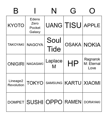 kanyakabr Bingo Card