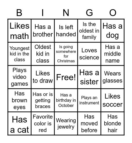 End of Year BINGO Card