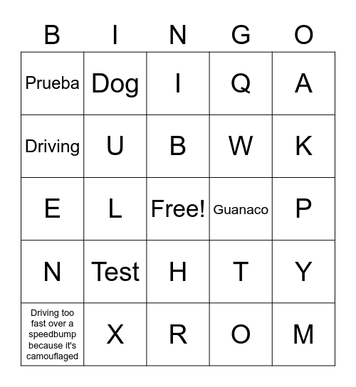 Untitled test bingo Card