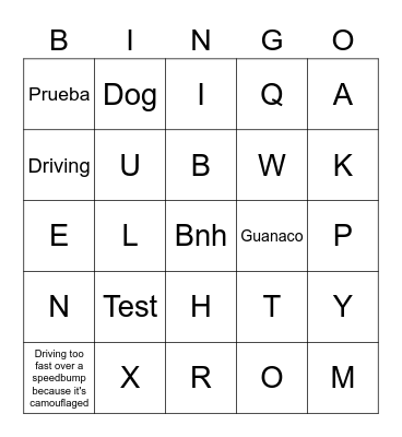 Untitled test bingo Card