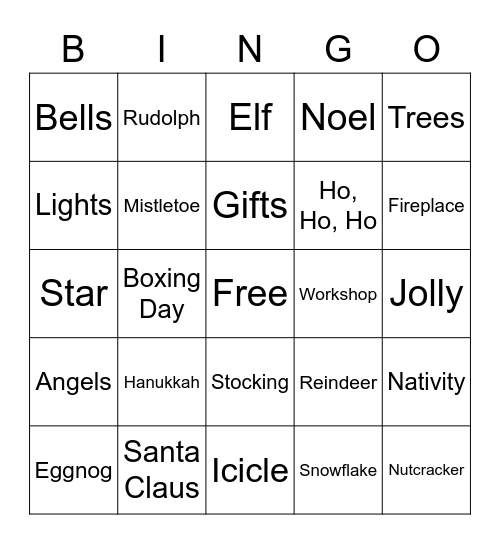 Holiday Bingo Card