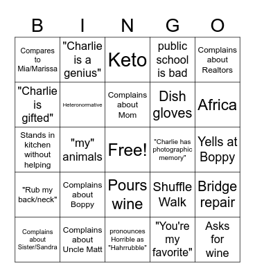 MiSue BINGO Card