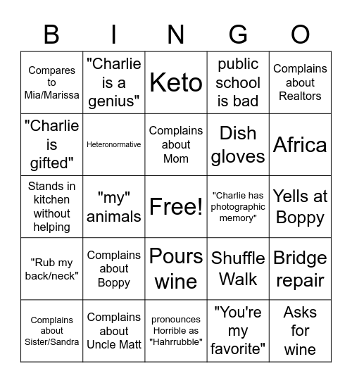 MiSue BINGO Card