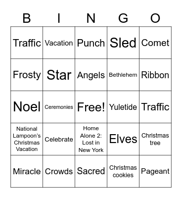 Launch Holiday Bingo Card