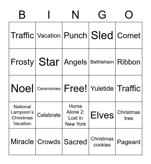 Launch Holiday Bingo Card