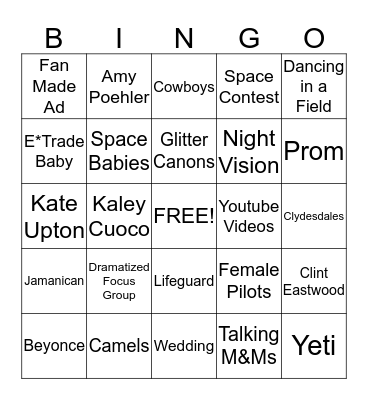 RPS Super Bowl Extravaganza!  Bingo Card