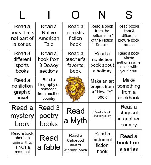 Third Grade Book Bingo Card