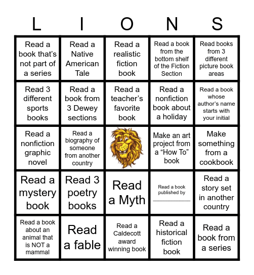 Third Grade Book Bingo Card