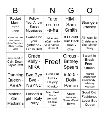 Pride Bingo Card