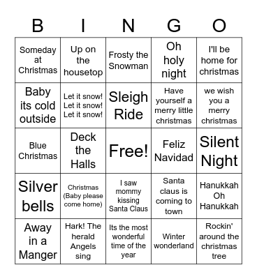 Holiday Bingo! Bingo Card