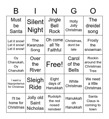 Holiday Bingo! Bingo Card