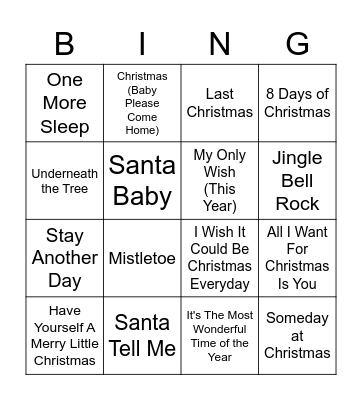 Festive Card Bingo Card