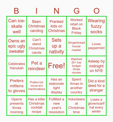 Jingle Bingo Card