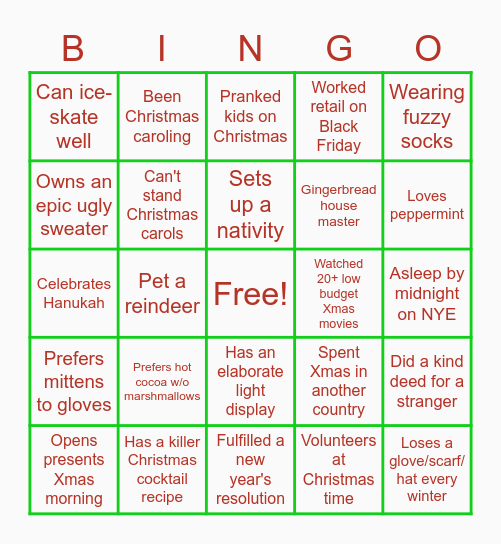 Jingle Bingo Card