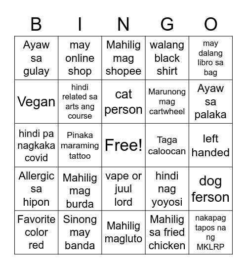 arpak da hu Bingo Card