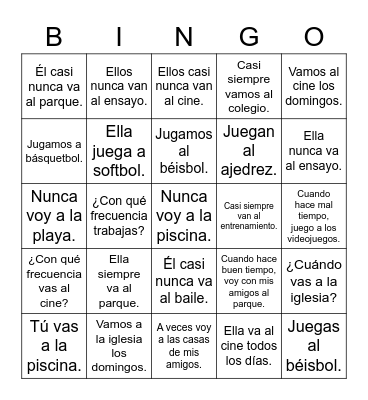 Capítulo 3 Parte 2 Bingo Card