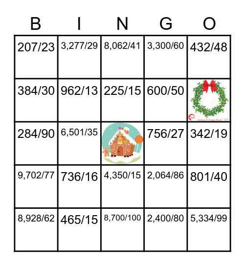 Division Bingo Card