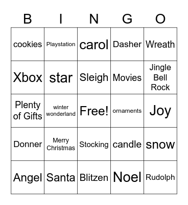 Happy Holidays.4 Bingo Card