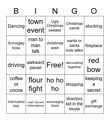 Hallmark Christmas Bingo Card