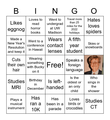 Holiday Party Bingo Card